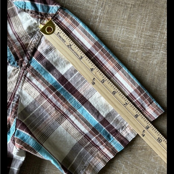 ▶️ Patagonia Embroidered Plaid THREE TREES Shirt Mens S Button Up Organic Cotton - Picture 8 of 10